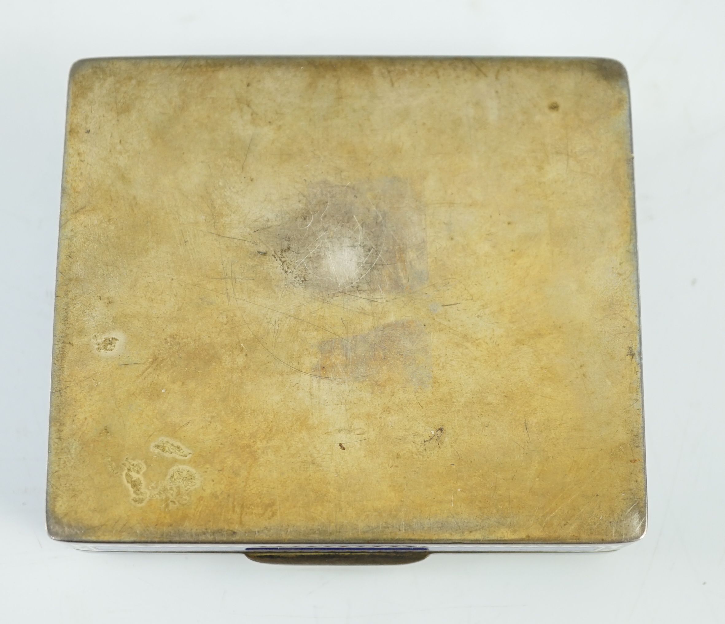 A 19th century Austro-Hungarian silver gilt and polychrome enamel rectangular trinket box